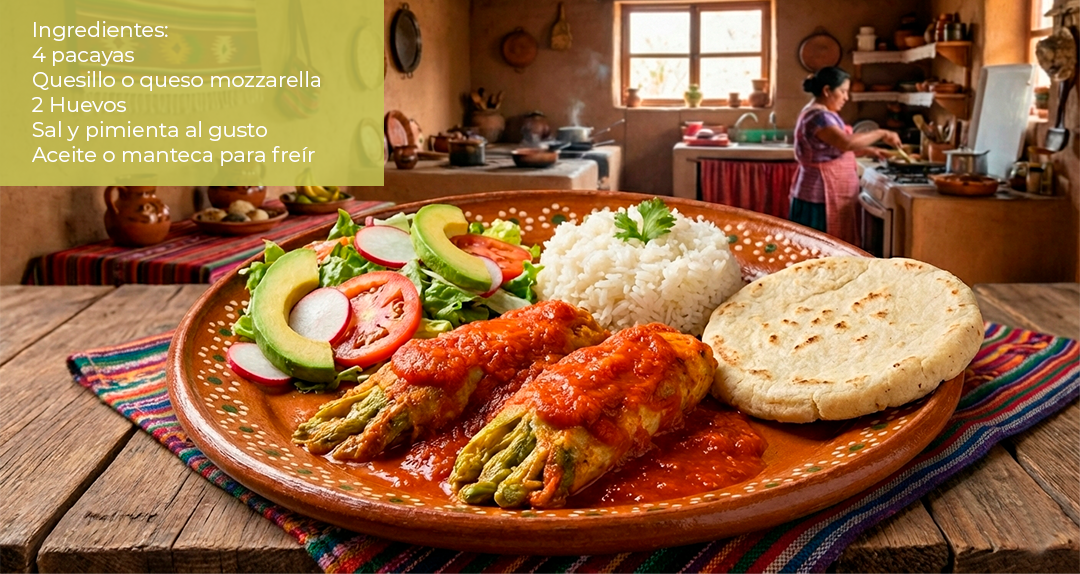 Cheese-Stuffed Pacaya: Crispy and Full of Flavor